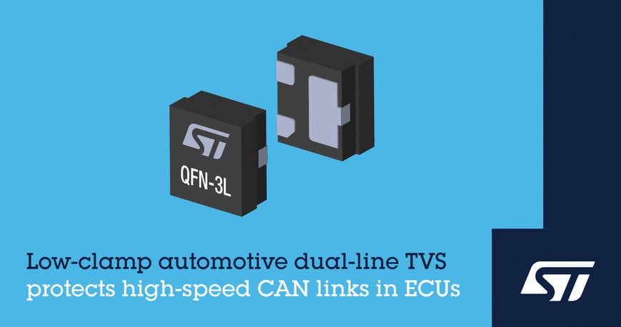 Low-Capacitance Automotive Transient Voltage Suppressor from STMicroelectronics Delivers Protection for High-Speed Interfaces